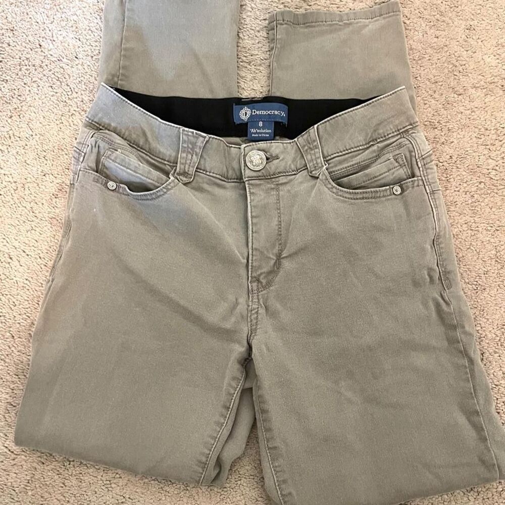 Democracy grey/beige straight leg jeans - size 8